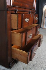 Vintage Thomasville Cherry Blockfront Secretary Bookcase Cabinet Dry Bar Cabinet