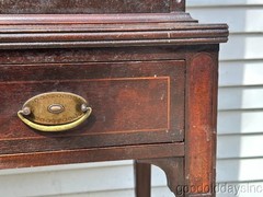 Antique Inlaid Mahogany / Walnut Edwardian Style China Cabinet Bookcase Bar