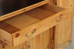 L73541: Chippendale Distressed Washed Pine Bar Cabinet