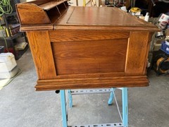 Antique American Clark’s O.N.T. Oak Spool Cabinet /Mercantile Desk, c. 1892 ….