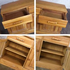 Vintage Ranch Oak Pair of Small Credenzas or Buffet Cabinets by A. Brandt Compan