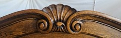Vtg Country French Louis XV Quarter Sawn Oak China Cabinet Hutch Carved 1930s