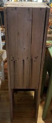 Primitive Country Style Hand Painted 1 Door Cupboard Cabinet W/ 2 Shelves
