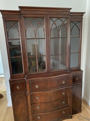 Vintage China Cabinet with Glass Doors