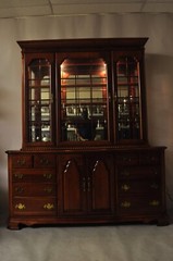Stanley American Craftsman Cherry Wood Lexington Hutch China Display Cabinet