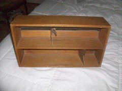 Vintage wood library card file drawer box dovetailed corners Gaylord Bros. N.Y.