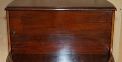 ANTIQUE VICTORIAN 1880 MAHOGANY CUT GLASS CRYSTAL SPINNING DRINKS CABINET TABLE