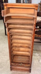 Antique Quarter Sawn Oak Tambour Pull out Drawer Filing Cabinet Circa 1900