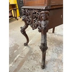 Late 1800’s Antique Cross Hatched Inlay Mahogany Cabinet with Key, Hand Carved