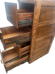 Antique Yawman and Erbe Tiger Oak Vertical File Cabinet Arts and Crafts c1910