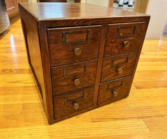 Antique Globe Wernicke 6 Drawer Oak Card File Cabinet c1905 Apothecary Tiger