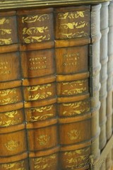 L33328EC: THEODORE ALEXANDER Octogonal Leather Bookspline Bar Cabinet