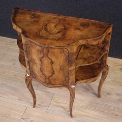 Small sideboard in burl walnut wood furniture cabinet 1 door 20th century