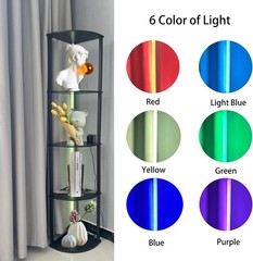5 Tiers LED Corner Shelf ,65″ Stand Floor Lamps for 11.81 x 15.55 x 65 inches