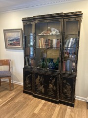 RARE Vintage DREXEL 584 223 Et Cetera Chinoiserie China Cabinet Black Lacquer