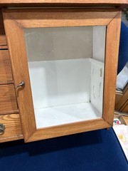 Victorian Farmhouse Antique Oak Medicine or Jewelry Cabinet With 4 Drawers