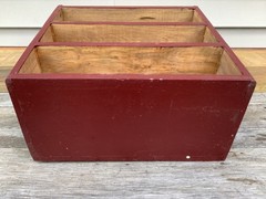 Vintage Handmade 3 Drawer Spice Or Apothecary Cabinet Red Paint