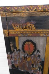 Maitland Smith Hand Painted Chinoiserie Cabinet Cupboard on Brass Stand 5442