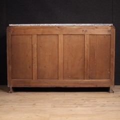 French sideboard Art Deco furniture commode in wood marble top 20th century