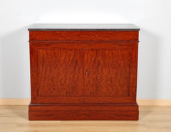 Empire-style chest of drawers with doors in moiré mahogany, circa 1810