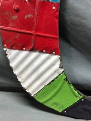 Decorative Salvaged Tin Ceiling 17″ Patchwork Mix Color Letter C Metal 217-25B