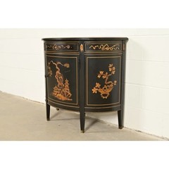 Imperial Furniture Grand Rapids French Regency Chinoiserie Demilune Cabinet