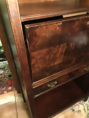 Antique Knob Creek original Wall unit Burl Drop Front Secretary Desk Cabinet