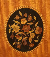 Superb Elaborately Inlaid Plum Pudding Mahogany Side Lingerie Tall Cabinets 1890