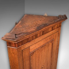 Antique Mounted Corner Cabinet, English, Oak, Wall Cupboard, Georgian, C.1780