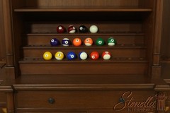 F33178: Mahogany Custom Made Pool Rack Bookcase Cabinet