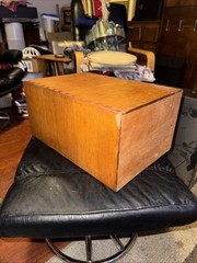 Vtg 1 Drawer Library Card Catalog Box Index File 15x10x7 Dovetail 5×8 Card