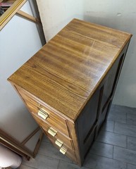 Vintage National Mt. Airy Solid Oak Wood 4-Drawer File Cabinet Mission Style