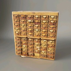 ALL ORIGINAL MID CENTURY 60 DRAWER LIBRARY CARD CATOLOG W/BASE NYC Library