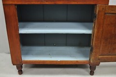 Antique French Country Colonial Pine Wood 50″ H Drysink Kitchen Jelly Cupboard