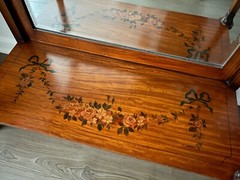 English 19th Century Edwardian Style Painted Satinwood & glass Cabinet