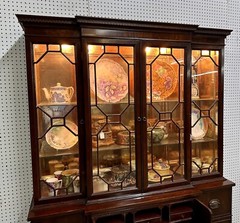 American Flame Mahogany Dropfront Bookcase China Cabinet Secretary Circa 1920