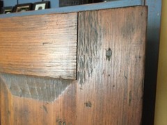 antique country panel wall cupboard hanging cabinet primitive box pine painted