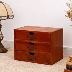 Stackable Apothecary Cabinet 3 Drawer Desk Organizer Vintage Library