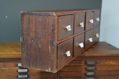 Antique Apothecary Cabinet White Porcelain Knobs vintage spice rack wood drawer