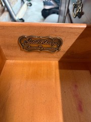 Retro Vintage 1980’s American of Martinsville Solid Walnut Lighted China Hutch