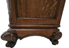 Vtg Country French Louis XV Quarter Sawn Oak China Cabinet Hutch Carved 1930s
