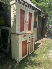 Antique Hooser Style Cabinet Kitchen Cabinet 77”x43.5”x 17”Local Pick Up
