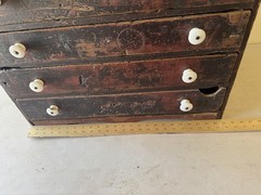 Antique Primitive Wooden Four Drawer Cabinet