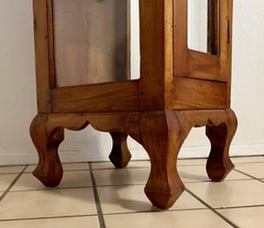 Vintage Solid Wood Tall Narrow Display Cabinet Farmhouse Decor
