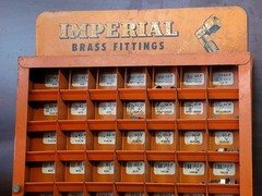 Antique Imperial Brass Fitting Organizer Retail Case