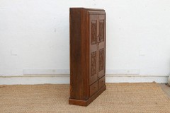 19th Century Carved Medallion Slim Cabinet