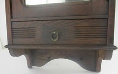 Kitchen Medicine Apothecary Bathroom Cabinet Carved Wood Ornate Beveled Glass