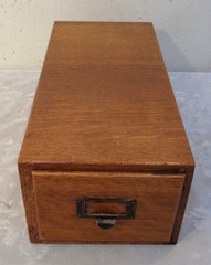 Vintage Antique Oak Single Drawer Card Catalog Index File Cabinet Solid!