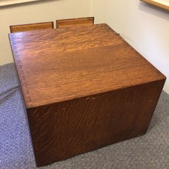 Macey Antique quarter sawn oak 4-Drawer Cabinet with Brass Handles