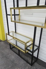 Hollywood Regency Black and Brass Finish Display Shelving Etagere 5459